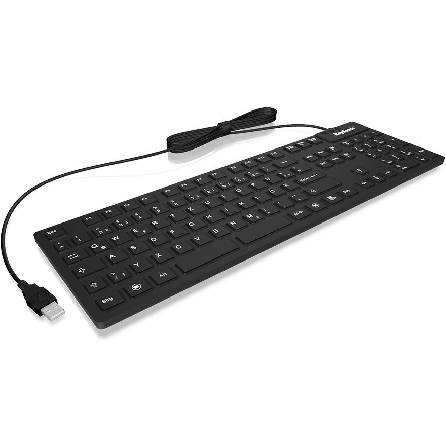 KeySonic KSK-8030IN (US, Kabelgebunden), Tastatur, Schwarz