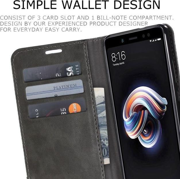 Produktbild MU Classic Zweifarbige Leder/Stoff Hülle (Xiaomi Redmi Note 5 Pro)