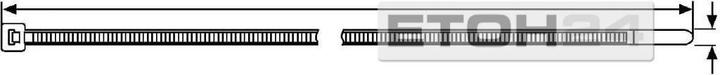 Actual product image HellermannTyton Cable tie black 290 mm x 3.5 mm, 111-03570 (Plastic cable ties, 290 mm, 100 pcs.)