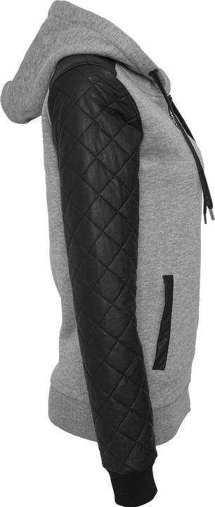 Produktbild Urban Classics Ladies Diamond Leather Imitation Sleeve Zip Hoody (XS)