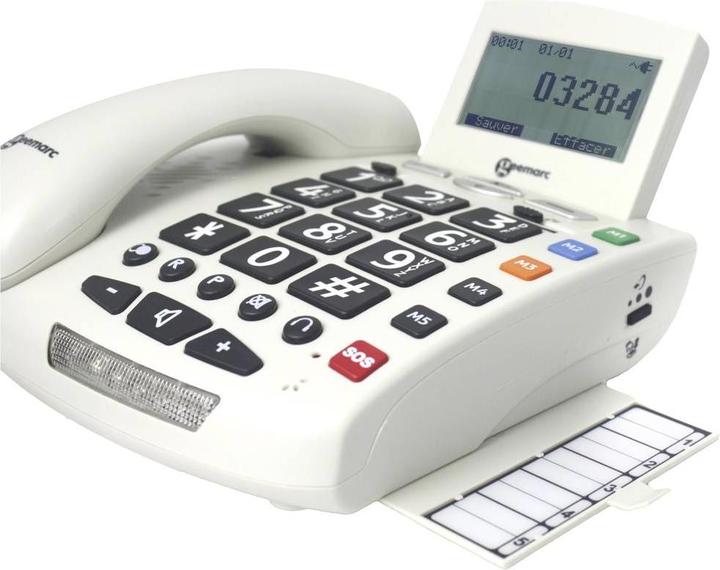 Actual product image Geemarc Pack SERENTIES Corded Senior Phone Caseband Sensor Illuminated Display White