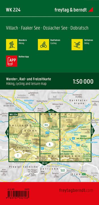 Actual product image Villach - Faaker See, hiking, cycling and leisure map 1:50,000, freytag & berndt, WK 224