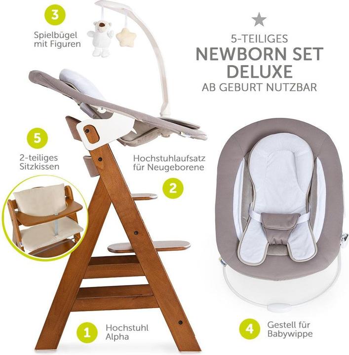 Immagine prodotto Hauck Seggioloni Alpha Plus Walnut Newborn Set Deluxe - 4 pezzi. (Seggiolone)