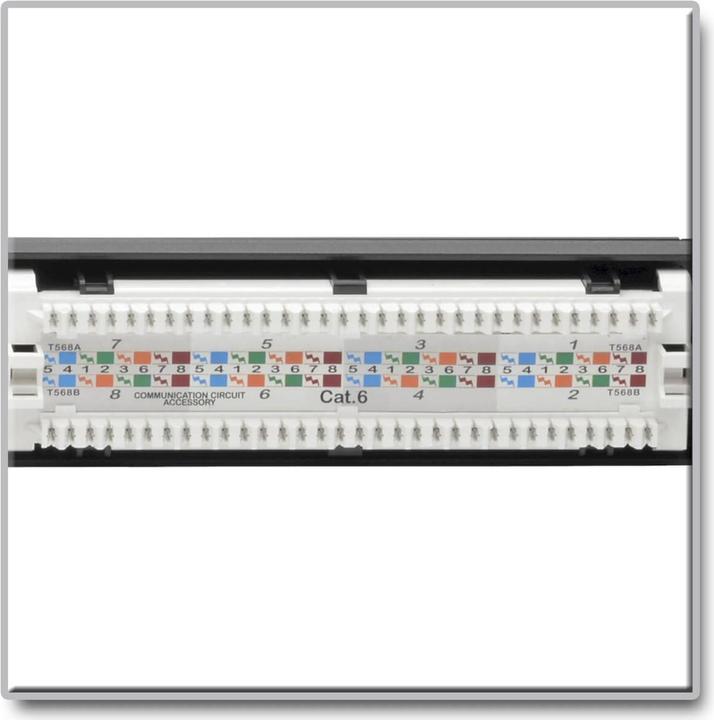 Image du produit Eaton Cat6 24-Port Patch Panel PoE+ Compliant 110/Crown 568A/B RJ45 Ethernet 1U Rack-Mount