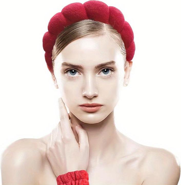 Actual product image Alopini 6pcs/set SPA hairband set, spa headband hairband claw clip velvet hairband bracelet for washing