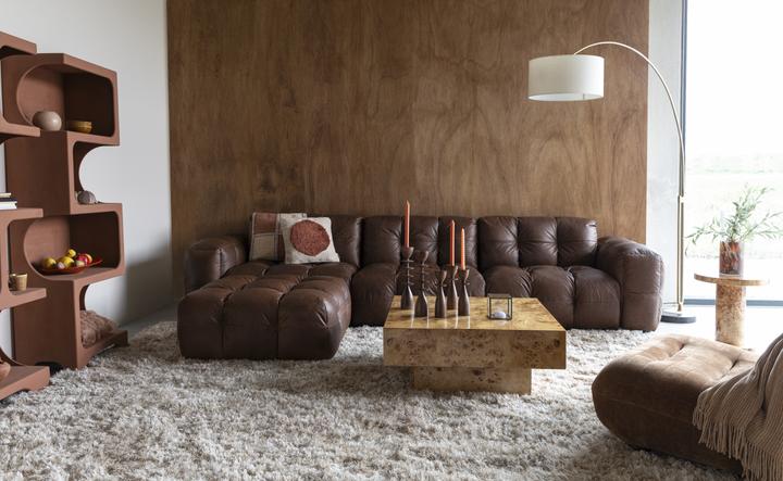 Produktbild Dutchbone Sofa Hackman 4,5-Seater Leather Chocolate