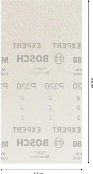 Produktbild Bosch Professional Zubehör EXPERT M480 Schleifnetz für Schwingschleifer, 115 x 230 mm, G 320, 10-tlg. (P320)