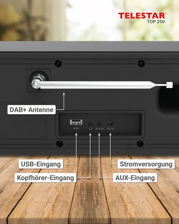 Produktbild Telestar TOP 250 DAB+ Internetradio schwarz (Internetradio, UKW, DAB+, Bluetooth, WLAN)