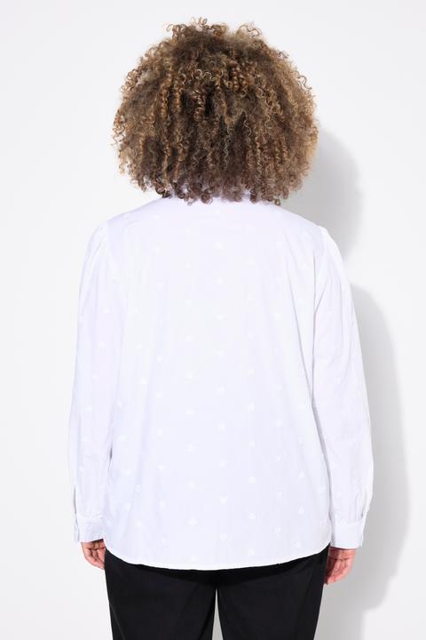 Immagine prodotto Ulla Popken Camicia, ricamo cuore, linea ad A, collo a camicia, manica lunga (42, 44)