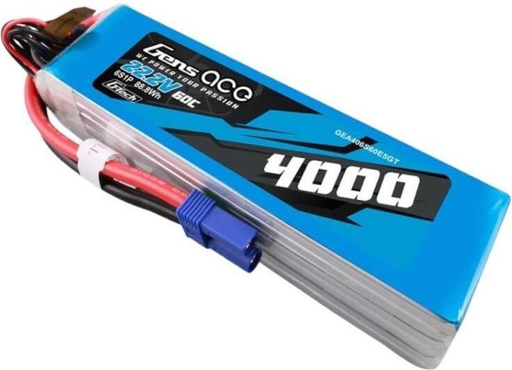 Produktbild Gens Ace G-Tech 4000mAh 22.2V 60C 6S1P Lipo Battery Pack with EC5 Plug (22.20 V, 4000 mAh)