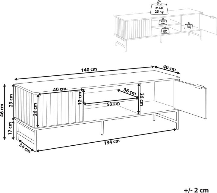 Produktbild Beliani Glastonbury (140 x 40 x 46 cm)