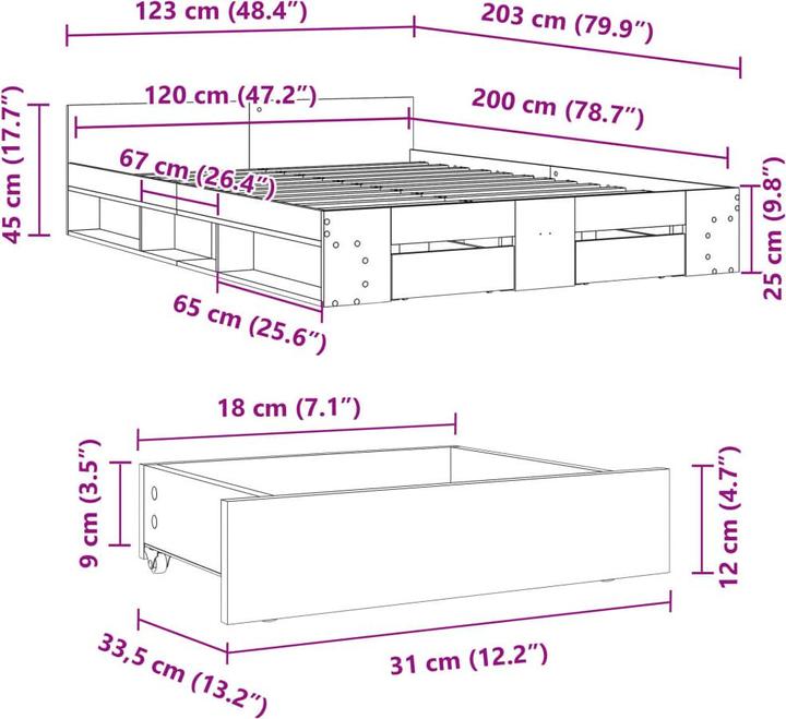 Image du produit vidaXL Bettgestell (150 x 200 cm)