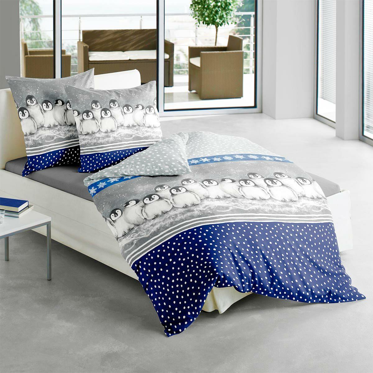 Thumbnail - Traumschlaf, Bettwäsche, Pinguine (Bettwäsche Set, 135x200 cm + 80x80 cm)