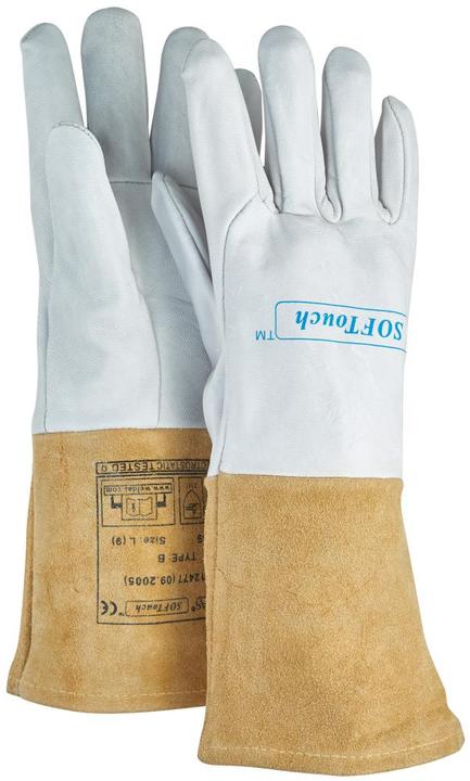 Productafbeelding Weldas Lashandschoenen maat XL (9,5) naturel/oranje EN 388, EN 12477, EN 1149-2 (XL)