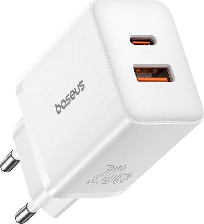 Produktbild Baseus Cube, 20W, 3A, 1 x USB-A - 1 x USB-C, weiss (20 W)