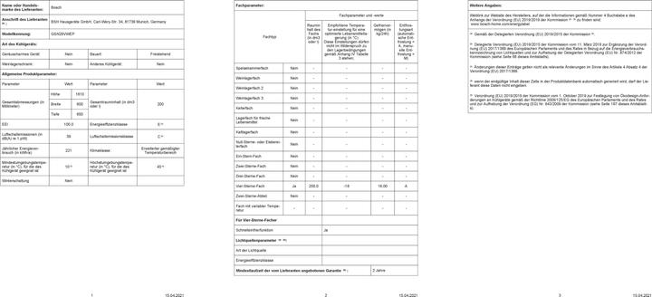 Produktbild Bosch Hausgeräte GSN29VWEP (Freistehend, 200 l)