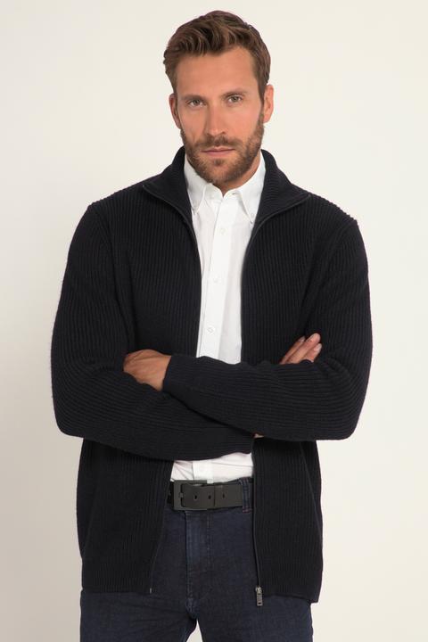 Immagine prodotto JP1880 Cardigan in maglia a costa inglese con lana, collo alto e zip (XL)