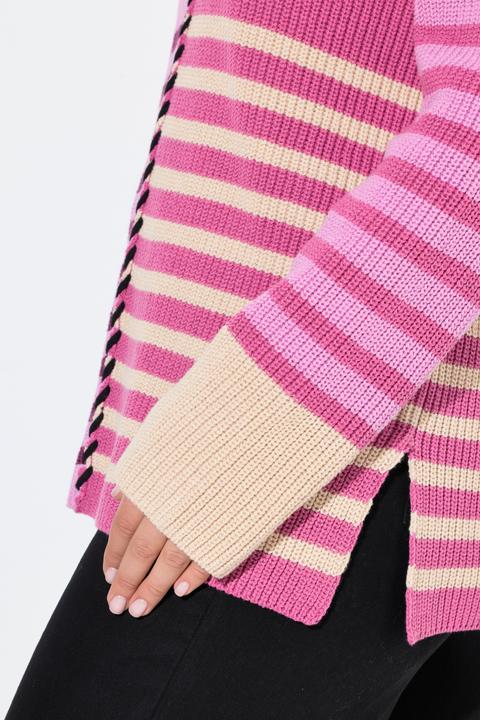 Actual product image Ulla Popken Pullover, Colorblocking, V-Ausschnitt, Langarm (56)