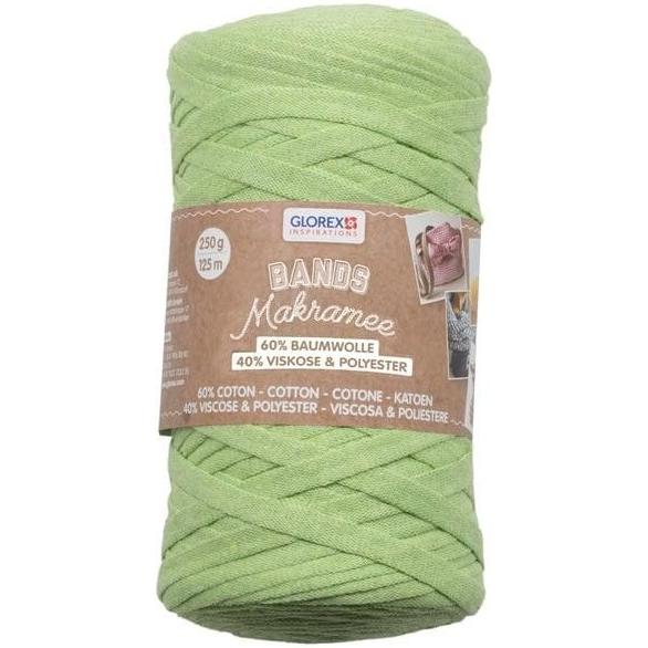 Glorex Wolle Makramee Bands 250 g, Grün, Garn + Wolle, Grün