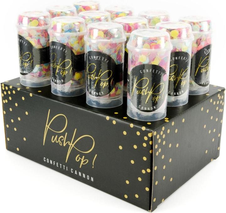 Actual product image Partydeco Confetti Cannon Push Pop Ø 8 mm, 1 piece, Multicolor (1 Piece)