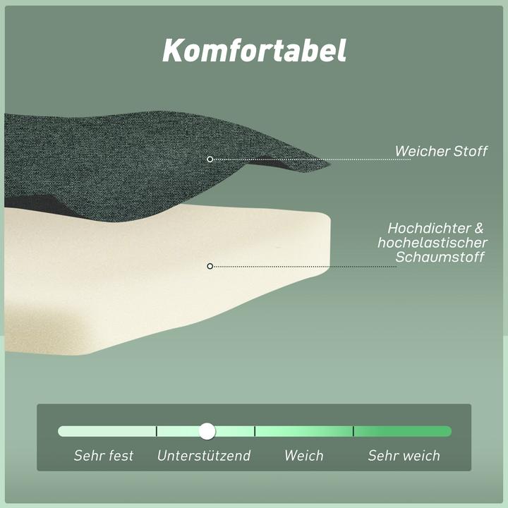 Produktbild Homcom Schlafsessel Polyester, Buchenholz Dunkelgrün