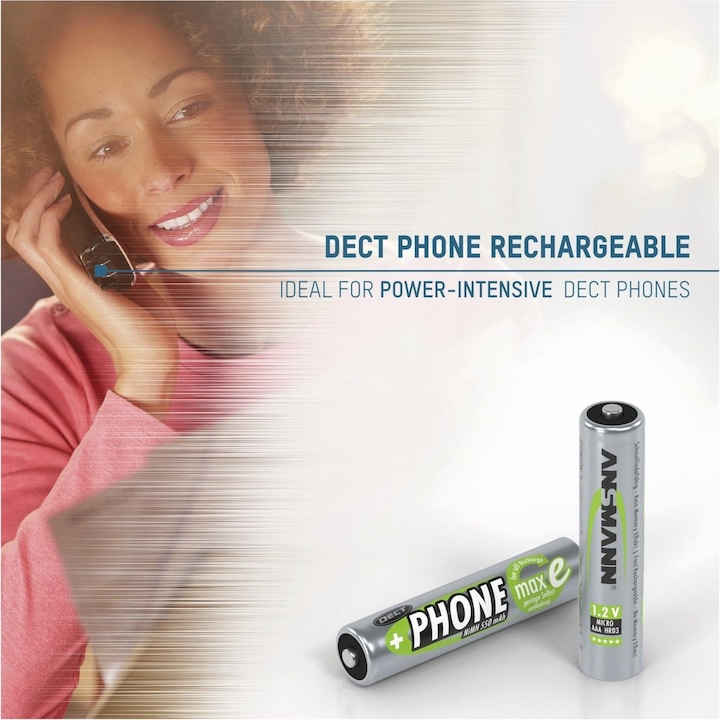Produktbild Ansmann Micro (AAA)-Akku NiMH DECT max (2 Stk., AAA, 550 mAh)