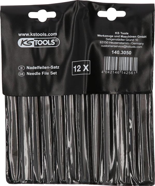 Produktbild KS Tools Nadelfeilen-Satz mit Kunststoffheft. 12-tlg. 140.3 (Hieb 3, 90 mm)