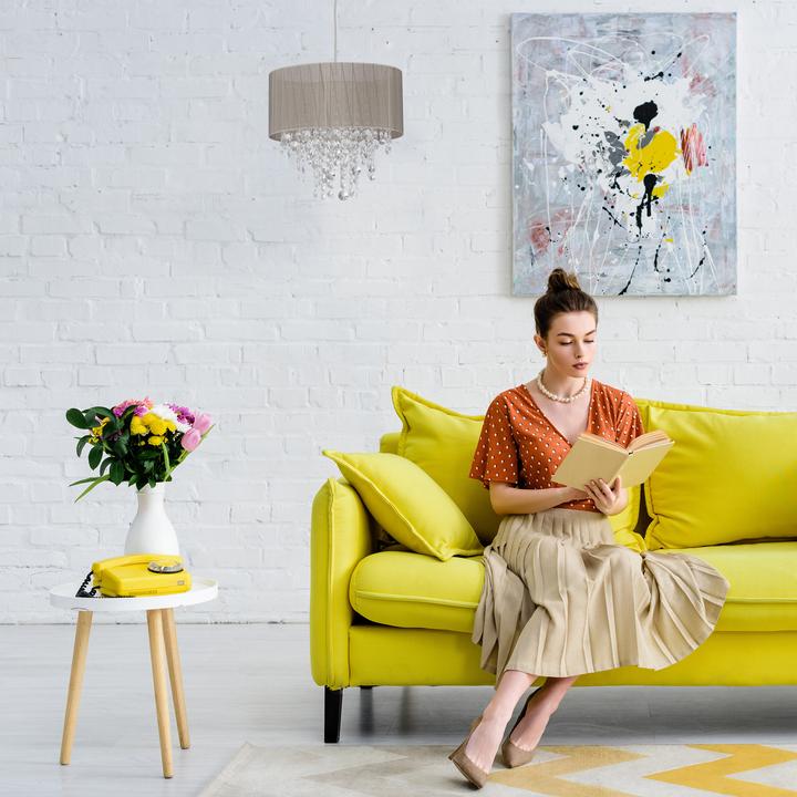 Image du produit Relaxdays Lampe suspension en cristal, organza (E27)