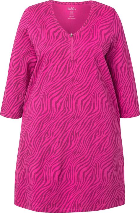 Actual product image Ulla Popken Pink Zebra Print Empire Zip-Front Knit Tunic (56)