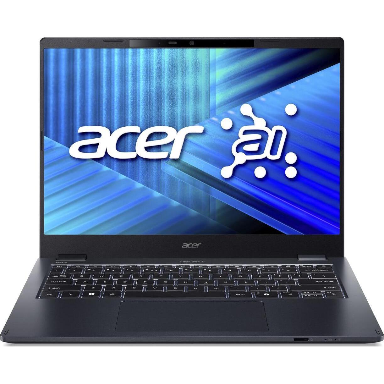 Acer TravelMate P4 (14", 512 GB, 16 GB, DE, Intel Core Ultra 7 255U), Notebook, Blau