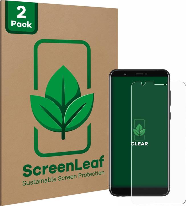 Produktbild ScreenLeaf Schutzfolie nachhaltiger Displayschutz Displayschutzfolie Folie Klar Transparent (2 Stück, Huawei P Smart (2018))