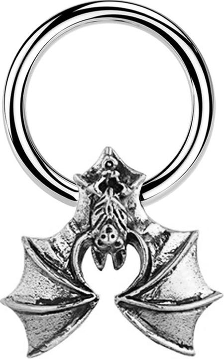 Produktbild Star Piercing Micro Closure Ring silber Fledermaus silber (Messing, Chirurgenstahl 316L)