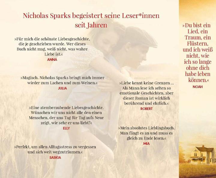Actual product image Wie ein einziger Tag (German, Nicholas Sparks, 2021)