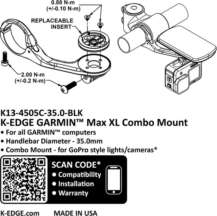 Produktbild K-Edge GARMIN MAX XL Combo Mount 35.0mm
