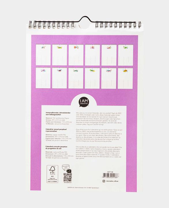 Produktbild I Am Creative Bastelkalender, Kalender zum Basteln, A4 (A4)