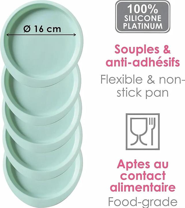 Produktbild ScrapCooking 5 Silikonbackformen für Layer Cake (18 cm)