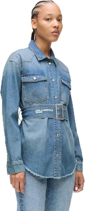Immagine prodotto Karl Lagerfeld Camicia in denim rigido con cinturino e bottoni a pressione (S)