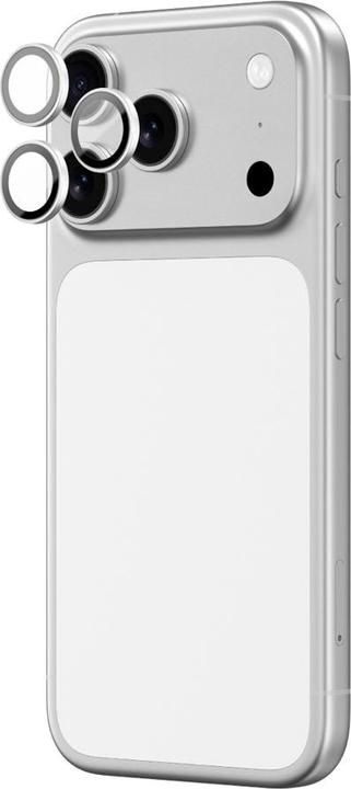 Immagine prodotto Amazingthing Saphir-Kameraglas für iPhone 17 Pro / Pro Max – mit silbernem Rahmen (Apple iPhone 17 Pro, Apple iPhone 17 Pro Max)