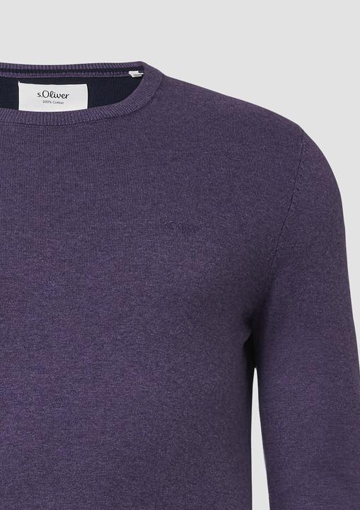 Produktbild s.Oliver Strickpullover Baumwollpullover mit Logo-Stickerei (XXL)