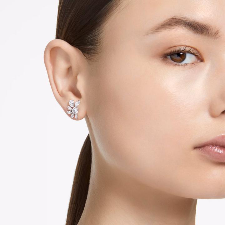 Produktbild Swarovski Mesmera Ohrstecker Verschiedene Schliffe Blume Weiss Rhodiniert (Swarovski Metall)