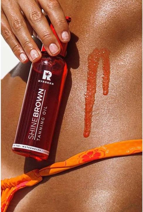 Actual product image Byrokko Shine Brown Watermelon Tanning Accelerator Oil 145ml (Self tanning foam, 145 ml)
