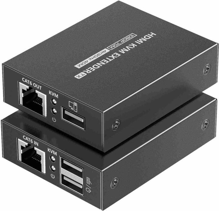 PremiumCord HDMI KVM extender 4K a FULL HD 1080p na 70m s přenosem USB