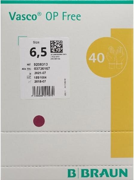 Produktbild B.Braun OP Free Handschuh Latexfrei Grösse 6.5 (40 Paar) (6.5)
