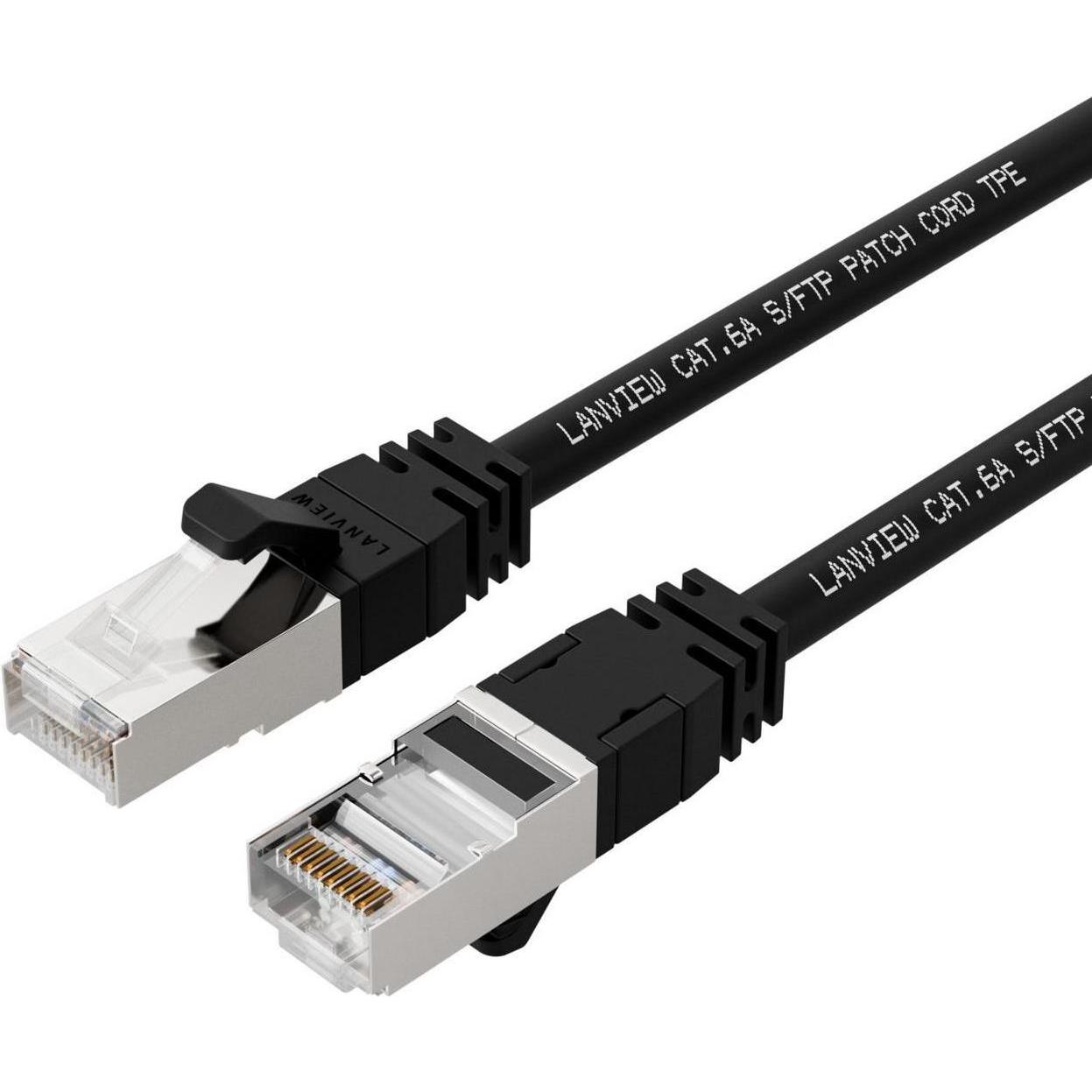 Lanview CAT6A S/FTP 30m Black LSZH (S/FTP, CAT6a, 30 m), Netzwerkkabel