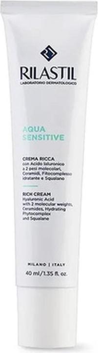 Rilastil Aqua Sensitive Eye Contour Gel Moisturizing Anti-Bags Anti-Dark Circles for All Skin Types 15ml (Augenpflege Gel, 15 ml, Tag + Nacht)