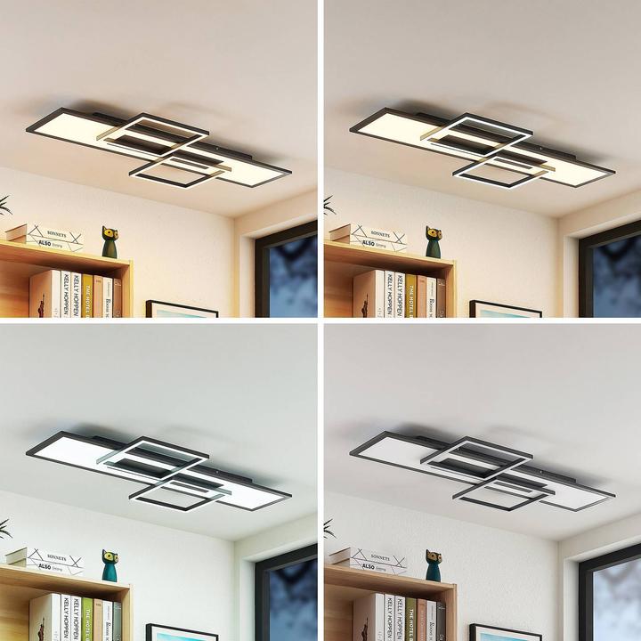 Produktbild Lucande Narumi LED-Deckenlampe CCT, 110cm, schwarz (2100 lm)