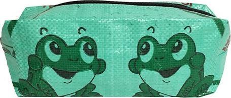 Bekos Upcycling – Schreibzeug-Etui aus recycelten Futtersäcke Frosch grün