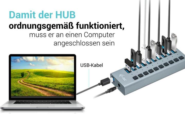 Image du produit i-tec U3CHARGEHUB10 (USB-B, 10 Ports)