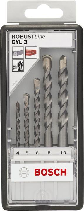 Produktbild Bosch Professional Zubehör 5-tlg. CYL-3 Betonbohrer-Set, Robust Line, 4–10 mm (4 mm, 5 mm, 6 mm, 8 mm, 10 mm)