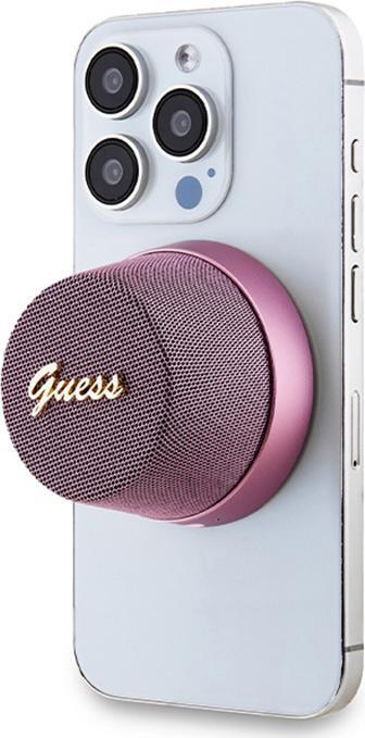 Actual product image Guess głośnik Bluetooth GUWSC3ALSMP Speaker Stand różowy/pink Magnetic Script Metal (12 h)
